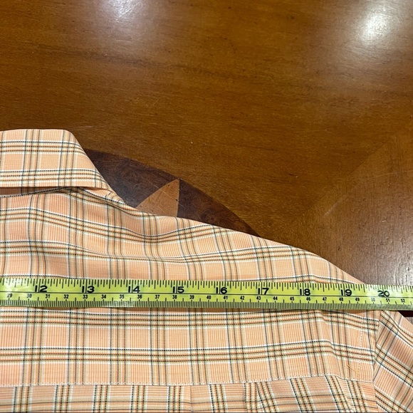 Ermenegildo Zegna Large Orange Windowpane Plaid Dress Shirt - Picture 11 of 16